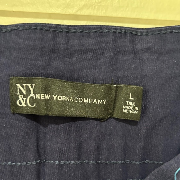 New York & Company Navy Pull on Pants - Picture 3 of 8